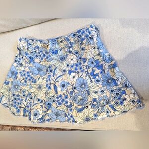 Girl skirt beige and blue color flowers